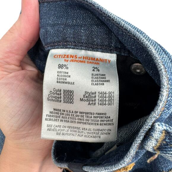 Citizens of Humanity Casual Straight Leg Distressed Button Fly Jeans - Picture 9 of 9